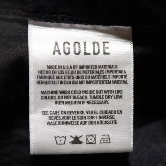 AGOLDE Criss Cross Jeans Black Denim High Rise Straight Button-Fly Women's 28 - Picture 4 of 6